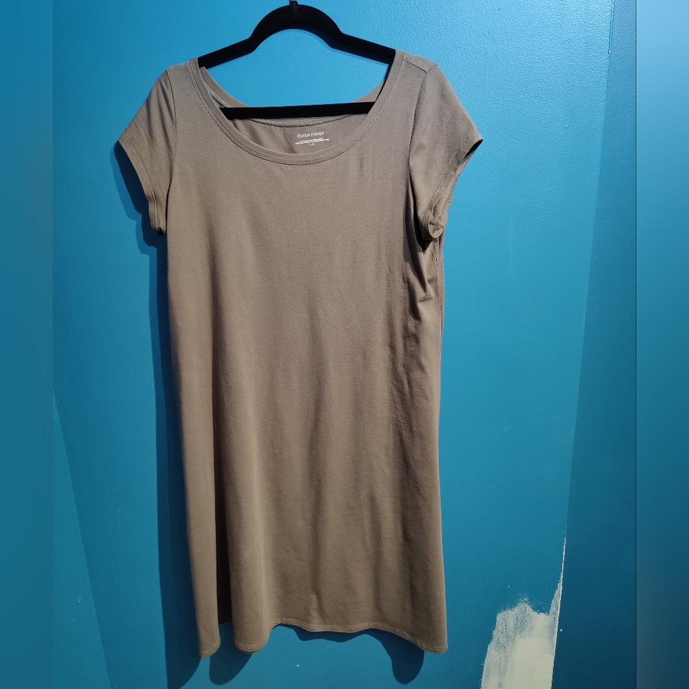 Size large Eileen Fisher taupe colored dress for summer.